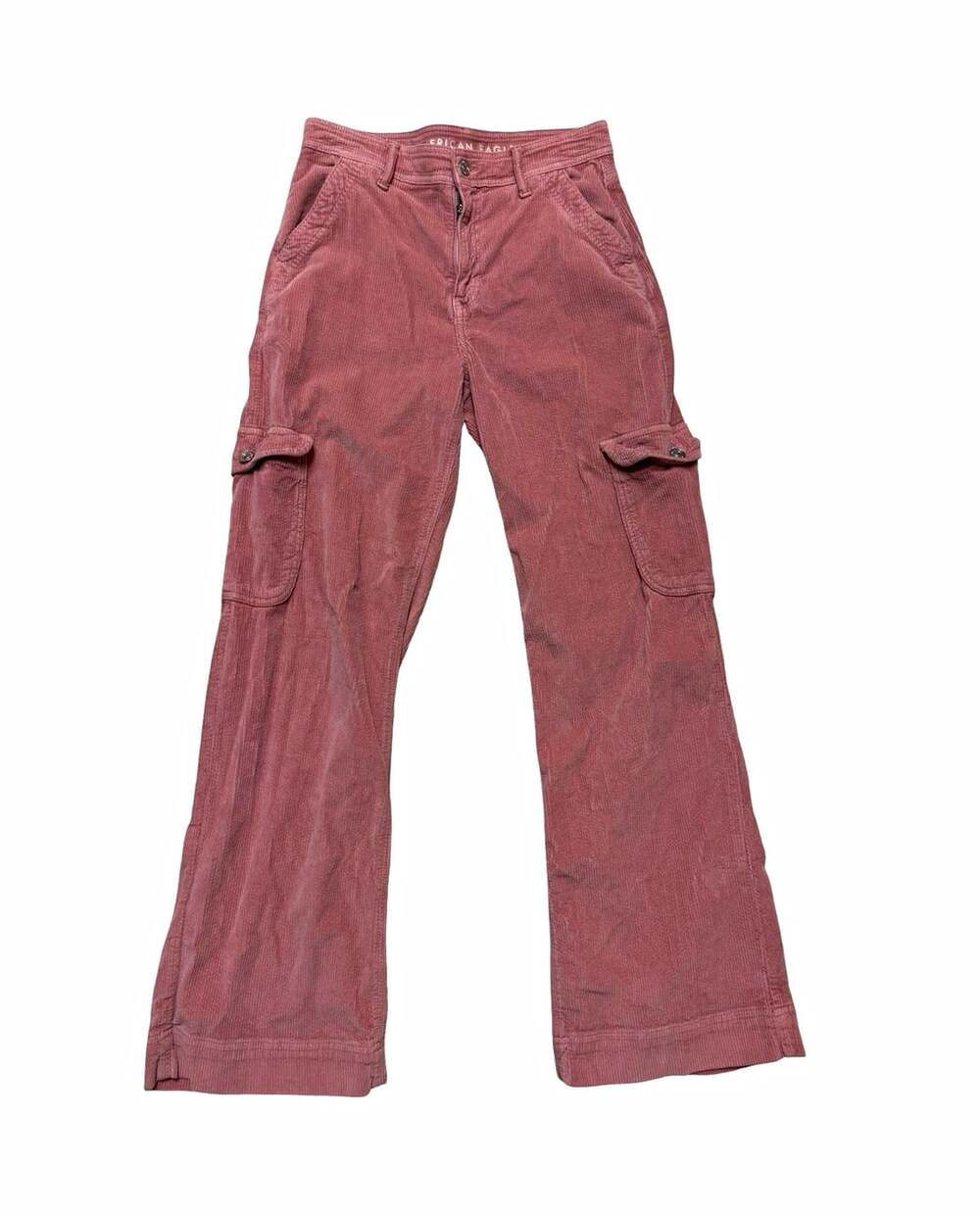 American Eagle Outfitters Pink Corduroy Cargo Pants 2 Regular Stretch Pockets